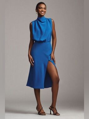 XS Amanda Uprichard Franny Mock-Neck Midi Dress revolve Anthropologie perfect co